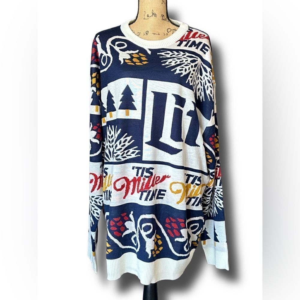 Miller Lite Acrylic Men’s Sweater, Miller Time,‎ Size 3X New Without Tags